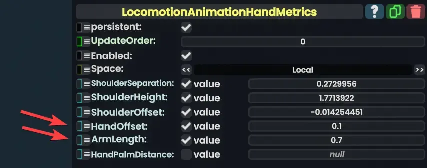 LocomotionAnimationHandMetrics